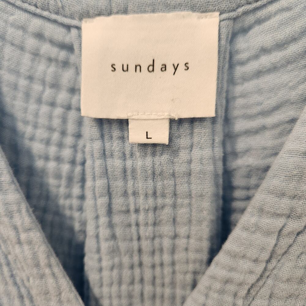Sundays Decker gauzy cotton baby blue midi dress size large - Picture 7 of 7